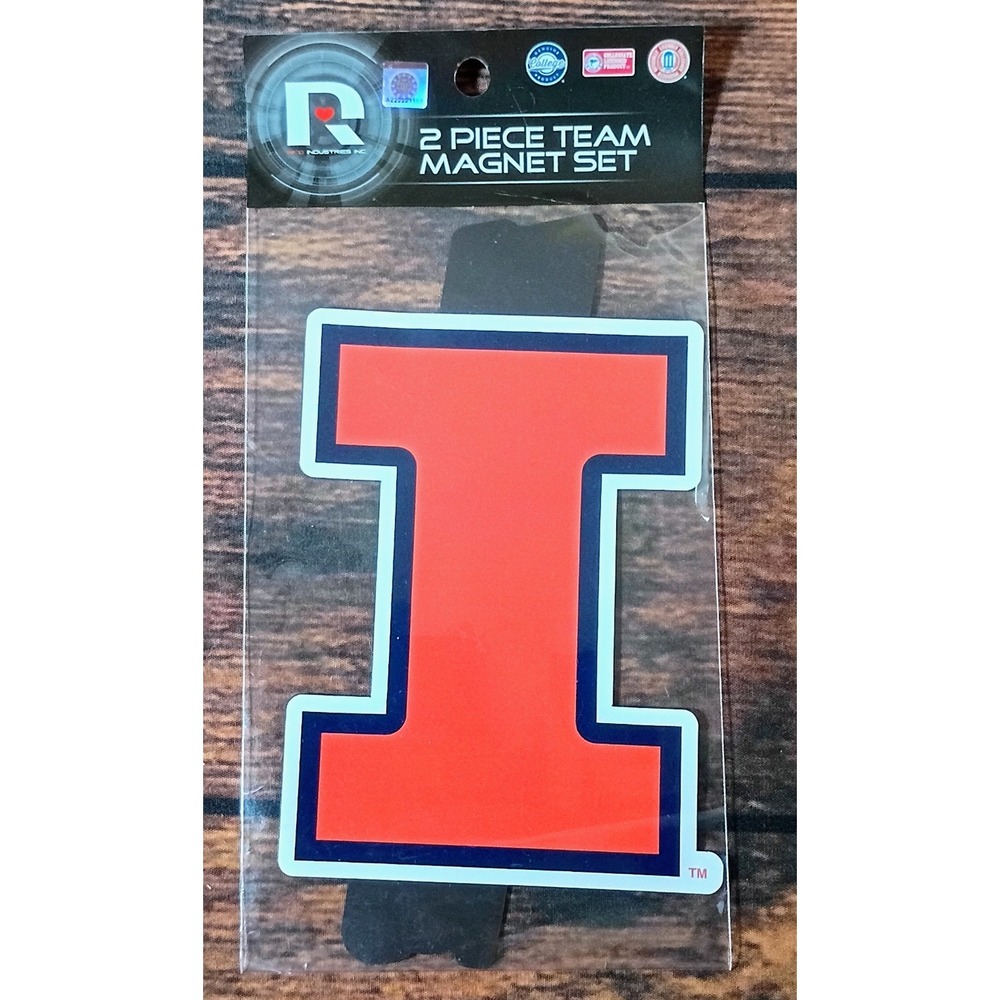 Illinois Fighting Illini 2 Piece Team Magnet Set Rico Industries‎ SLM400102 NEW